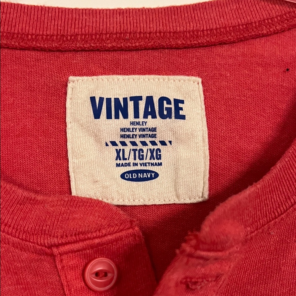 Old Navy Red Vintage Henley Top